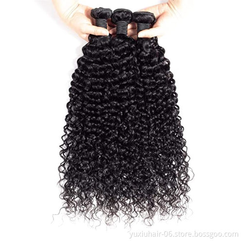Virgin Brazilian Kinky Curly Human Hair Bundles With Frontal Unprocessed Row Remy Hair No Tangle Cuticle Aligned Hair